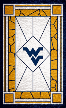 West Virginia Mountaineers Stained Glass 11x19 Wood Sign