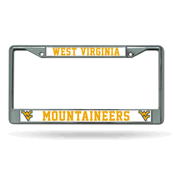 West Virginia Mountaineers Standard Chrome Frame with Plastic Inserts 12" x 6" Car/Truck Auto Accessory