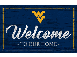 West Virginia Mountaineers Team Color Welcome 11x19 Sign