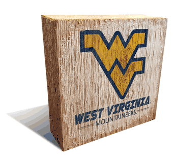 West Virginia Mountaineers Team Logo Block 6X6