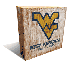 West Virginia Mountaineers Team Logo Block 6X6
