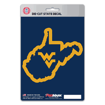 West Virginia Mountaineers Team State Shape Decal Sticker