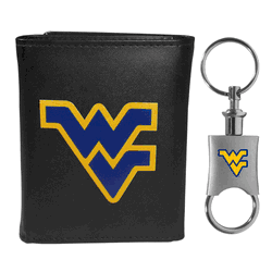 West Virginia Mountaineers Tri-fold Wallet & Valet Key Chain