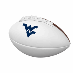 West Virginia Mountaineers University Composite Brown Mini Size Autograph Football f/ Primary Logo