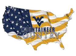 West Virginia Mountaineers USA Shape Flag Cutout