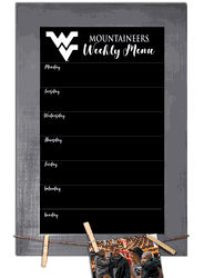 West Virginia Mountaineers Weekly Chalkboard with frame & clothespins 11x19 Sign