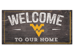 West Virginia Mountaineers Welcome Distressed 6 x 12