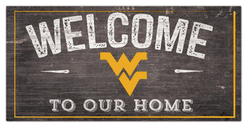 West Virginia Mountaineers Welcome Distressed 6 x 12