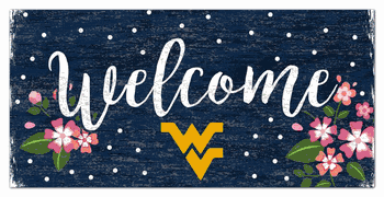 West Virginia Mountaineers Welcome Floral 6x12 Sign