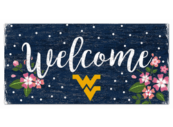 West Virginia Mountaineers Welcome Floral 6x12 Sign