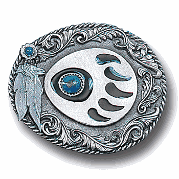 Western Claw with Stone Enameled Belt Buckle
