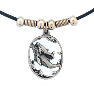 Whale & Baby Adjustable Cord Necklace