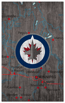 Winnipeg Jets 11x19 City Map Sign