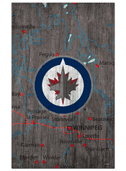 Winnipeg Jets 11x19 City Map Sign