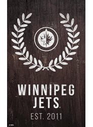 Winnipeg Jets 11x19 Laurel Wreath Sign