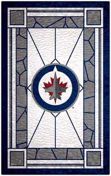 Winnipeg Jets 11x19 Stained Glass Wood Sign