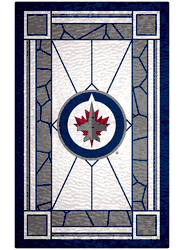 Winnipeg Jets 11x19 Stained Glass Wood Sign