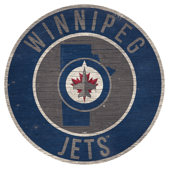 Winnipeg Jets 12in. Circle w/State Sign