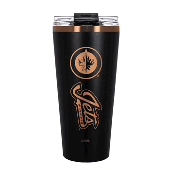 Winnipeg Jets 32oz Black and Copper Big Slim with Straw