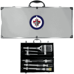 Winnipeg Jets 8 pc Stainless Steel BBQ Set w/Metal Case
