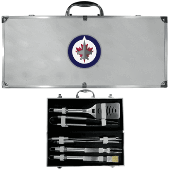 Winnipeg Jets 8 pc Stainless Steel BBQ Set w/Metal Case