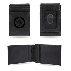 Winnipeg Jets Black Laser Engraved Front Pocket Wallet