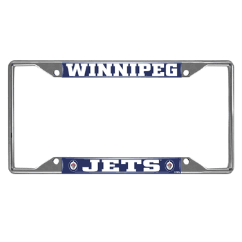 Winnipeg Jets Chrome Metal License Plate Frame, 6.25in x 12.25in