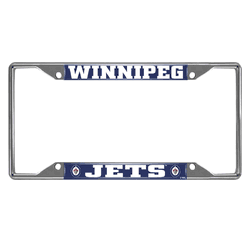 Winnipeg Jets Chrome Metal License Plate Frame, 6.25in x 12.25in
