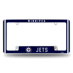 Winnipeg Jets Classic 12" x 6" Chrome All Over Automotive License Plate Frame