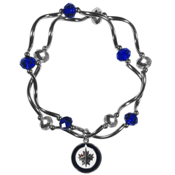 Winnipeg Jets Crystal Bead Bracelet