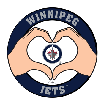 Winnipeg Jets Heart Hands Decal