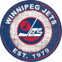 Winnipeg Jets Heritage 24" Distressed Round Sign