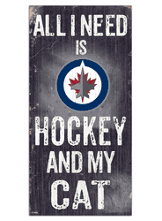 Winnipeg Jets Hockey and My Cat 6x12 Sign