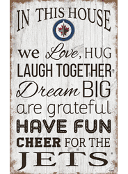 Winnipeg Jets In This House 11x19 Sign