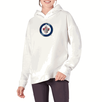 Winnipeg Jets NHL Kadi Hoodie with Zipper Pockets White Small