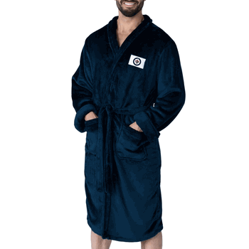 Winnipeg Jets NHL Navy Snipe L/XL Silk Touch Robe 26x47 Inches