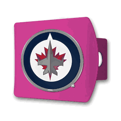 Winnipeg Jets Pink Metal Hitch Cover with  3D Color Emblem