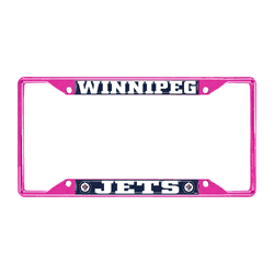 Winnipeg Jets Pink Metal License Plate Frame - 6.25"x12.25"