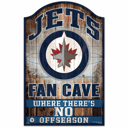 Winnipeg Jets Sign 11x17 Wood Fan Cave Design