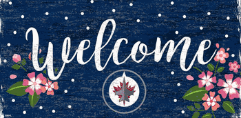 Winnipeg Jets Welcome Floral 6x12 Sign