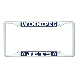 Winnipeg Jets White Metal License Plate Frame - 6.25"x12.25"