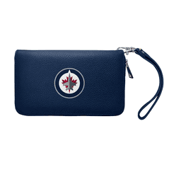 Winnipeg Jets Zip Organizer Wallet Pebble Navy
