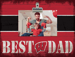 Wisconsin Badgers 10" x 8" Best Dad with Stripe Clip Frame
