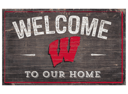 Wisconsin Badgers 11X19 Welcome to Our Home Sign
