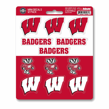 Wisconsin Badgers 12 Count Mini Decal Sticker Pack