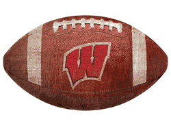 Wisconsin Badgers 12" Football Shaped Sign