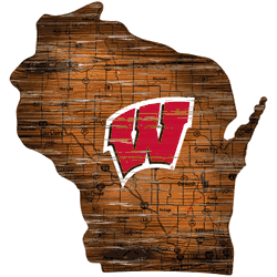 Wisconsin Badgers 12" Mini Roadmap State Sign