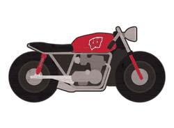 Wisconsin Badgers 12" Motorcycle Cutout Wood Sign