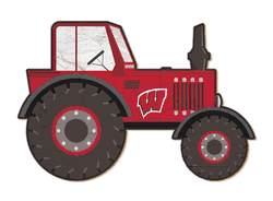 Wisconsin Badgers 12" Tractor Cutout Sign