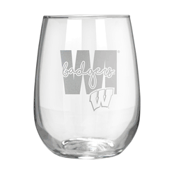 Wisconsin Badgers 17oz Stemmless Wine Glass
